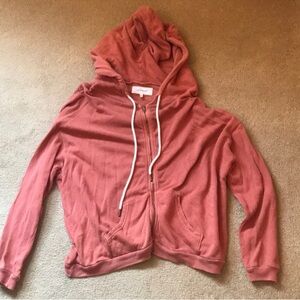 THE GREAT. Zip hoodie in Vintage Red. Size 1/S
